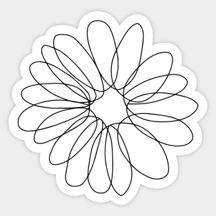 DAISY FLOWER - Daisy One Line Art  - Daisy Single Line Art Sticker